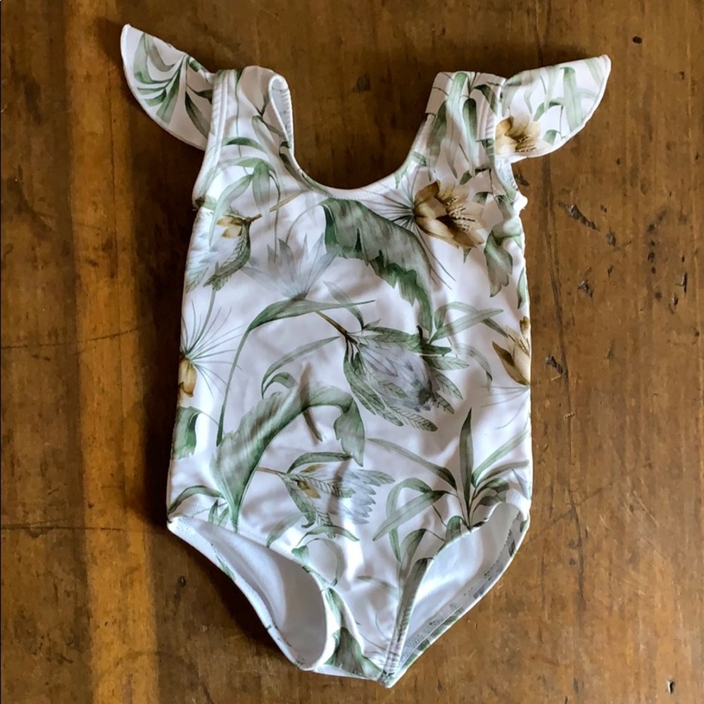 Rylee + Cru Tropical Frill Onepiece